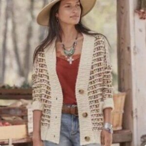 Boundless North Sundance chunky colorful cardigan sweater